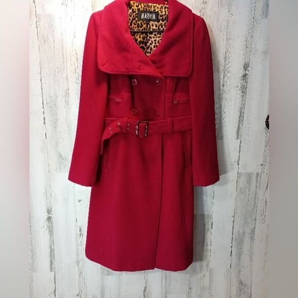 NWOT Marvin Ricards Wool coat RED AND GORGEOUS - Picture 1 of 13